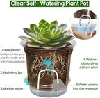 Bluepro Self Watering Pots for Indoor Plants, 4/5/6.5 Inch, 18-Pack - Image 4