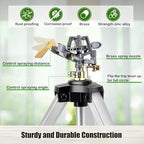 Heavy Duty Metal Tripod Sprinkler - Waters Up to 90 Ft, 50 Inch Tall, 360 Degree Rotation - Image 3
