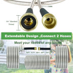 Metal Garden Hose 50FT, Heavy Duty Water Hose with Sprayer Nozzle - Leak Proof, Kink Free, Anti-rust, 5/8" Diameter Steel Hose, Ultra Lightweight & Durable Outdoor Hose - Image 4