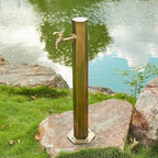 Floor Mounted Faucet Outdoor Water Pipe Vertical Fountain Irrigation Column,Outdoor Stainless Steel Vertical Garden Water Column Faucet, 86cm Freestanding Antifreeze Hydrant Fountain for Pat - Image 5