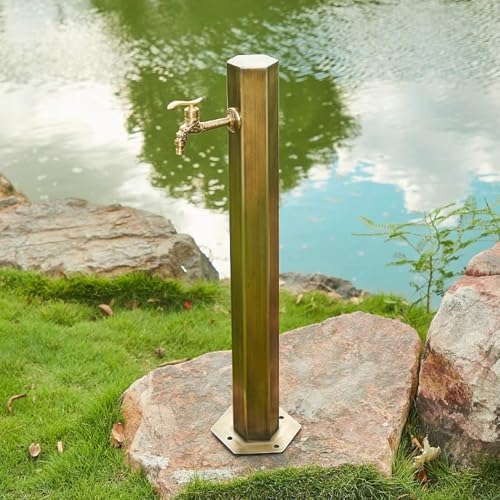Floor Mounted Faucet Outdoor Water Pipe Vertical Fountain Irrigation Column,Outdoor Stainless Steel Vertical Garden Water Column Faucet, 86cm Freestanding Antifreeze Hydrant Fountain for Pat - Image 5