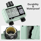 2 Outlet Digital Water Timer, IPX5 Programmable Garden Sprinkler Timer with Large LCD Display, Hose Irrigation Controller for Lawn and Yard - Image 5