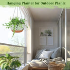 2 Pack 12 Inch Self Watering Hanging Planters for Indoor Outdoor Plants - Image 6