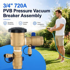 2 Pack 3/4 Inch Backflow Preventer, Brass Pressure Vacuum Breaker Assembly, 400 PSI Sprinkler Backflow Valve for Lawn Irrigation, Garden Water Lines and Outdoor Anti-Siphon Protection - Image 6