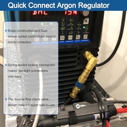 QDB33 Argon Hose Quick Connect Fittings, Argon Inert Gas Hose Fittings,Gold - Image 4