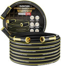 Hybrid Rubber Garden Hose 5/8 Inch, 50 ft Heavy Duty Kink-Free Water Hose, 3-Layer Reinforced, 600 PSI Burst Pressure, Water Safe, All-Weather Flexible Hoses for Yard, Lawn (Black,50 ft) by Sunifier