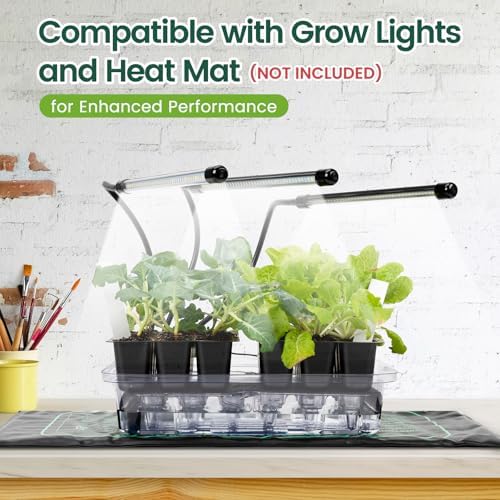 SOLIGT Self Watering Seed Starter Trays with Humidity Domes 6 Pack 144 Cell - Image 6