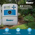 Hunter X2 4 Zone Sprinkler Controller, WiFi Compatible Sprinkler Timer - Image 2