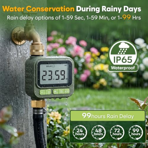 1 Zone Water Timer with Brass Inlet Outlet, Sprinkler Timer for Garden Hose - Image 6