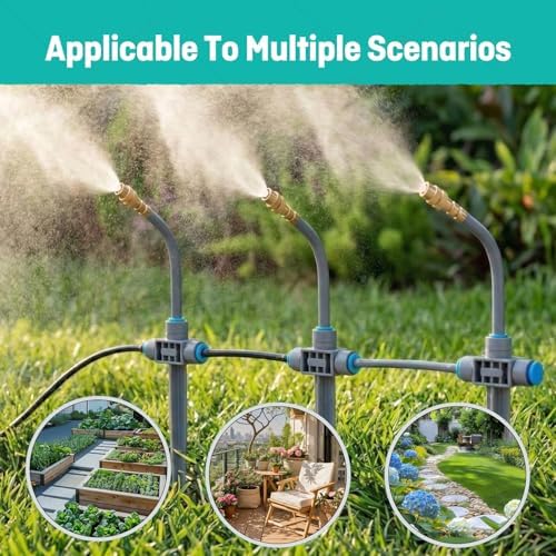 131FT 1/4" Drip Irrigation System with Stakes, 360° Adjustable Watering Kit - Image 4