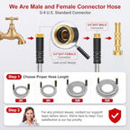 Lefree 15FT Stainless Steel Short Garden Extension Hose, Lightweight Anti-Kink Leakproof Water Hose with Upgraded Rubber Sleeve, for Small Backyard, RV Camper, Balcony Gardening & Hose Reel Lead-In - Image 3