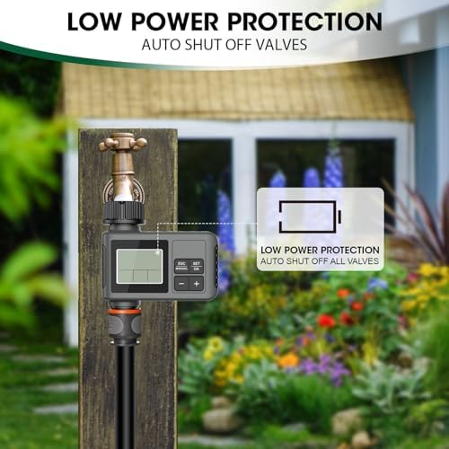 Sprinkler Timer, Programmable Digital Water Timer for Garden Hose, 1-360 Min & 1-15 Day Settings, Rain Delay & Manual Mode, IPX5 Water Proof, 3/4in Male Thread - Image 5
