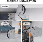 Giraffe Tools Pressure Washer Hose Reel 40ft, Power Washer Hose Reel, Pressure Washer Retractable Hose Reel, Heavy Duty, Wall/Floor Mounted, 3200 PSI, Silver - Image 6