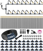 100FT 5/16" Misting Irrigation System for Garden with 40 Adjustable Nozzles by ELDEROAKI