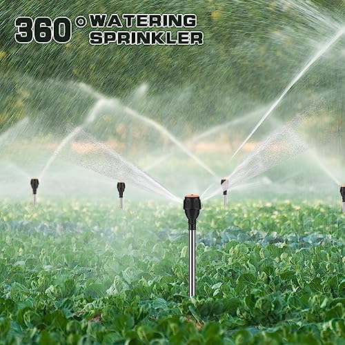 Tripod Sprinklers for Yard, 360 Degree Rotating Lawn Sprinkler, Large Area Coverage, Automatic Rotating Irrigation, Black Plastic & Stainless Steel Rotary Sprinkler - Image 4