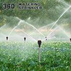 Tripod Sprinklers for Yard, 360 Degree Rotating Lawn Sprinkler, Large Area Coverage, Automatic Rotating Irrigation, Black Plastic & Stainless Steel Rotary Sprinkler - Image 4