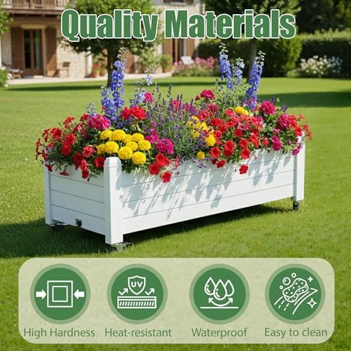 Fancyango Raised Garden Bed with Wheels 13.3" H -Ashen - Image 6