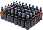 NOOEEISS Amber Glass Small Spray Bottle 2 oz 48 Packs,Fine Mist Sprayer Small Clear Bottles,Refillable Containers mini spray bottles for Cleaning Solutions and Skin Care (Amber 48pcs) by QUALITYGLASSBOTTLECREATOR