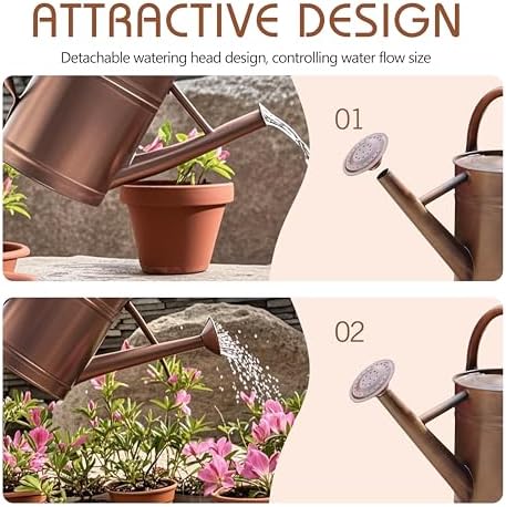 Metal Watering Can for Outdoor Plants, Watering Can Decor 1 Gallon (Copper) - Image 7