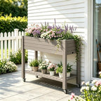 Fancyango Raised Garden Bed with Wheels 33.7" H -Gray by Warmnestforpets