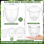 Self Watering Plant Pots, 4.3'', Transparent, 54 Pcs - Image 2