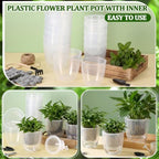 Self Watering Plant Pots, 3.5''/4.3'', Transparent, 36 Pcs - Image 5