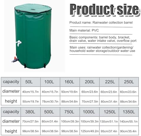 Folding Rainwater Collection Barrel with Filter and Spigot, Portable Water Storage System for Garden and Patio Use - Image 2