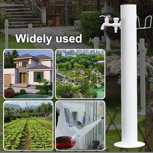 Outdoor Aluminum Alloy Cylindrical Garden Water Column, Freestanding Hose Holder Hydrant with Tap for Garden Farm Ranch Backyard（86 * 10.5cm/34 * 4in） - Image 7