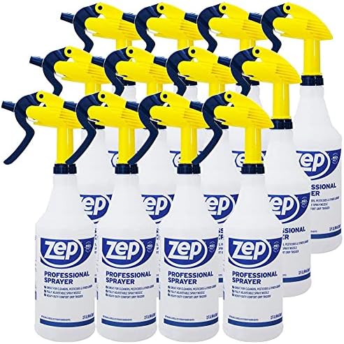 Zep Professional Sprayer Bottle - 32 oz (Case of 12) - HDPRO1 - Versatile Adjustable Nozzle Spray Bottles with a Fine Mist or Powerful Spray, Refillable for Diluted Concentrate by Zep