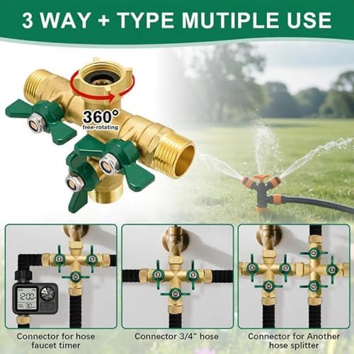 Oxidation-resistant bronze tap divider with fast link irrigation device for outdoor use, pipe shirt connection made of bronze with capacity - Image 2