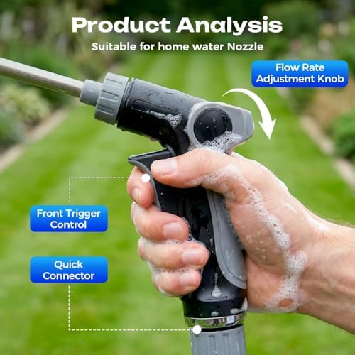 Turn Any Hose into a High Pressure Water Cleaning Jet, 2026 New Heavy Duty Garden Hose Nozzle, Multi Function Lawn & Garden Watering Sprayer, Spray Nozzle for Yard, Pet and Car Cleaning (B) - Image 4