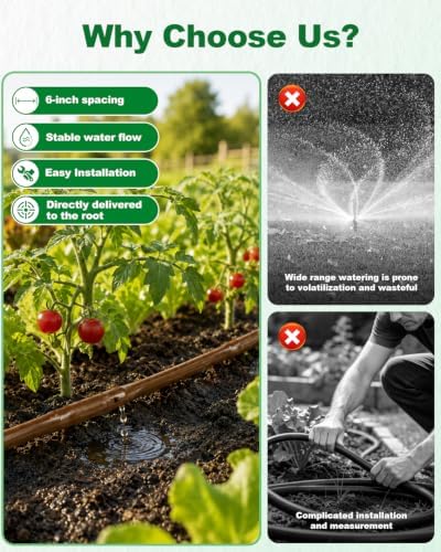1/4 Drip Irrigation Tubing 500FT Brown Drip Line, 0.5GPH Emitters Every 6In - Image 5