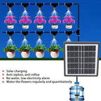 Solar Automatic Drip Irrigation Kit, Solar Powered Watering Device with 12 Timing Modes and Anti Siphon Valve, Supports 10 Pots for Indoor Outdoor Garden Balcony Use - Image 2