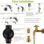2026 upgraded high-pressure garden hose nozzle,universal water jet nozzle,360° rotating adjustable spray,with foam spray gun and brass connector,suitable for car wash and garden yard cleaning - Image 7