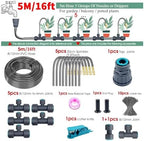 Flexible Brass Adjustable Spray Kit Gray 3/8"PE Hose Quick Connect Fogging Cooling Dedusting Watering System for Garden(5m Kit) - Image 2
