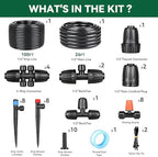 Drip Irrigation System for Garden, 2026-Upgraded Quick Connect Garden Watering Kit All-in-One with 1/2 inch 1/4 inch Irrigation Tubing for Garden, Lawn, Greenhouse, Raised Beds (126FT) - Image 2