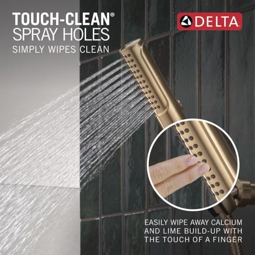 Delta 2-Setting Brushed Gold Wall Mount Handheld Shower Head with ProClean Spray, Hand Held Shower Head and Hose with High Pressure Spray, Lumicoat Champagne Bronze 55537-CZ-PR - Image 6