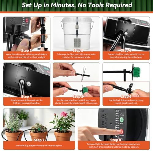 49.21FT Solar Drip Irrigation System Kit, Automatic Watering for 15 Pots - Image 6