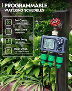 Insoma 3 Outlet Sprinkler Timer Brass Inlet & Outlet, Programmable Garden Hose Timer with Rain Delay, Manual& Automatic Watering System - Image 3