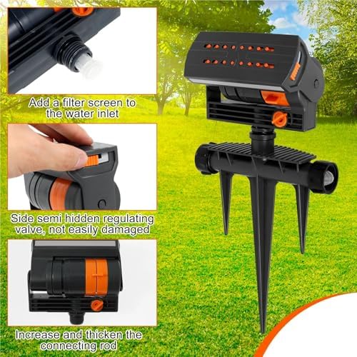 1/2pc 16 Hole Lawn Water Sprinkler Uniform Watering Oscillating Grass with Adjustable Spray Filter Garden Irrigation(2pcs) - Image 6