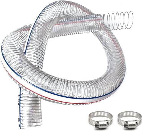 1 1/2 Inch ID x 1 3/4 Inch OD Heavy-Duty Steel Wire Suction PVC Flexible Tubing High Pressure UV Chemical Resistant Thick Vinyl Hose Tube, 6.5FT by PEISONGFEI