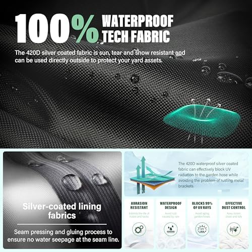 Double sided garden hose bracket cover, suitable for double-sided hose reel brackets that can accommodate 150 feet of hoses - waterproof, UV resistant, extending the service life of water pipes - Image 4