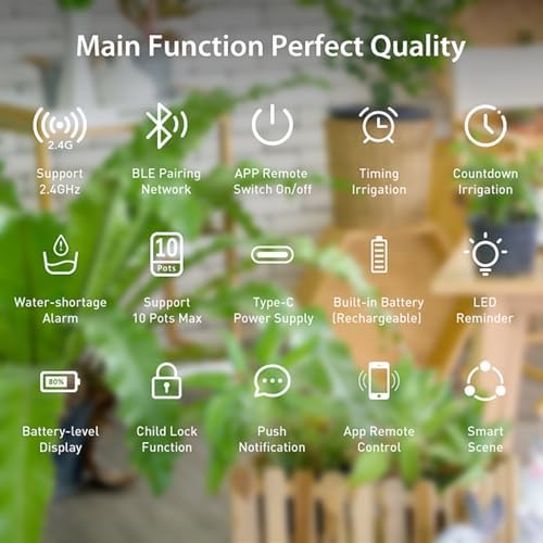 WiFi Drip Irrigation System: Automatic Watering System for Potted Plants, Smart Drip Irrigation Kits with Water Timer & App Water-Shortage Alarm, Support 10 Pots, Water Irrigation System for Garden - Image 2