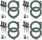 Melnor 65191AMZ Adjustable Spike Set Sprinkler Bundle,Green,Yellow,(Pack of 4) by Melnor