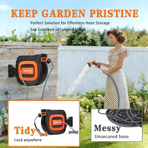 1/2 inch 100FT Retractable Garden Hose Reel Tool - Image 2