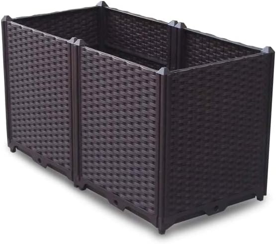 YSUEFIJO Outdoor Raised Garden Bed, Raised Garden Bed Kit Plastic, Planter Box Indoor Rectangular, Planter Raised Beds for Vegetables, for Flowers, Herbs, Fruits by WELCOMETOYSUEFIJO