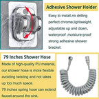 Kitchen Faucet Hose Attachment, Sink Sprayer Attachment with Sprayer Replacement Head, 79” Recoil Hose, Pressurized Faucet Aerator and Diverter Valve (5 Adapters) for Washing Fruit/Dishes, Pet Shower - Image 6
