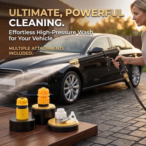 High Pressure Hose Nozzle with 4 Spray Modes, Adjustable Water Spray Gun, Metal Garden Hose Sprayer for Car Wash, Plant Watering, Patio & Outdoor Cleaning (2, Washer Only) - Image 7