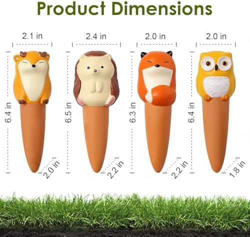 MCleanPin 4 Pack Plant Watering Spikes and Globes Handmade Terracotta Self-Watering Planter Insert Automatic Plant Waterer Devices for Indoor Outdoor Plants (Forest Animals) - Image 2