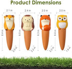 MCleanPin 4 Pack Plant Watering Spikes and Globes Handmade Terracotta Self-Watering Planter Insert Automatic Plant Waterer Devices for Indoor Outdoor Plants (Forest Animals) - Image 2